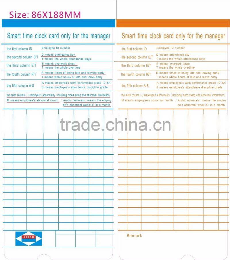 punch time card attendance machine/analogue attendance machine