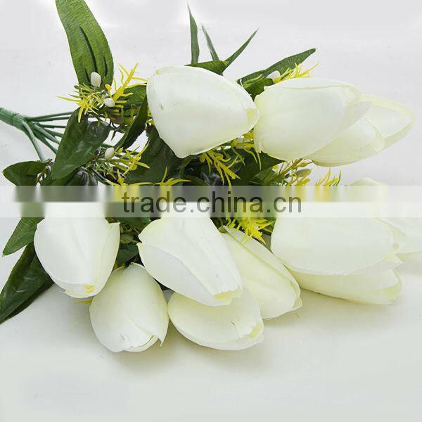 12 heads white artificial tulip wedding decoration flower