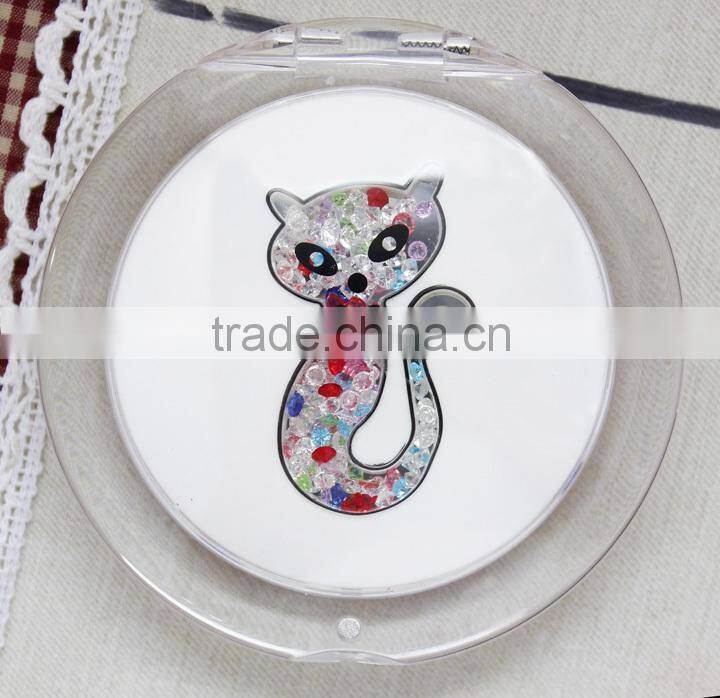 2015 newly round foldable plastic travel mirror,ME108