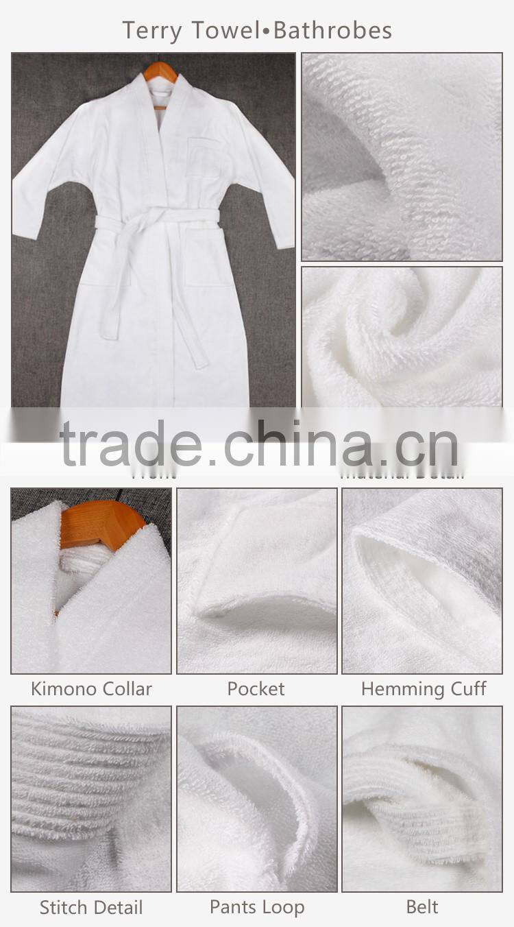 100% cotton cheap white waffle mens hotel bathrobe