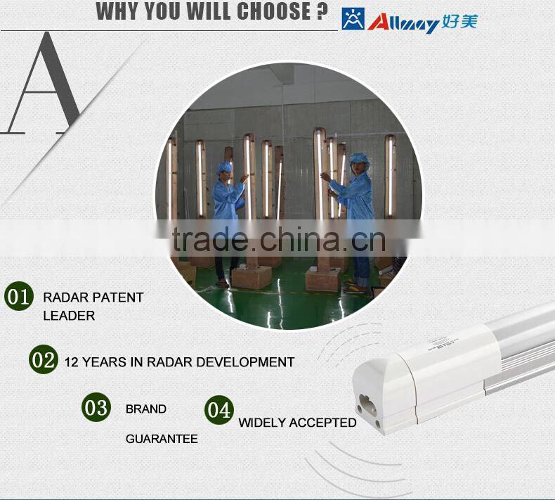 China factory supply radar sensor 14W Integrated LED T8 tube light CE ROHS double light