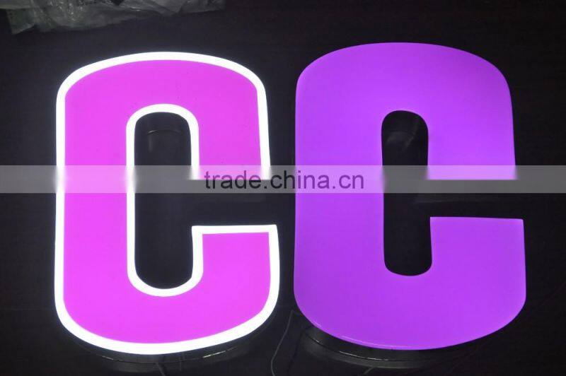 Front lit epoxy resin face channel letter retail shop sign