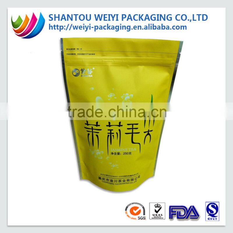 Custom moisture proof colored zip lock bag for fit tea