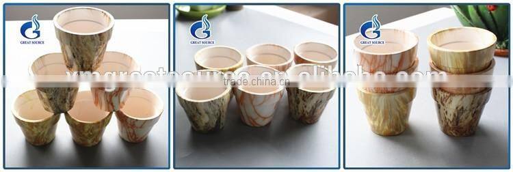 New Imitated stone style finsh flower pot with flamble glazed ceramic