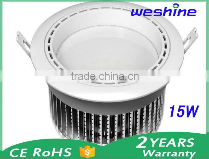 wide angel cool white indoor 15w COB dimmable LED downlight recessed light wholesale