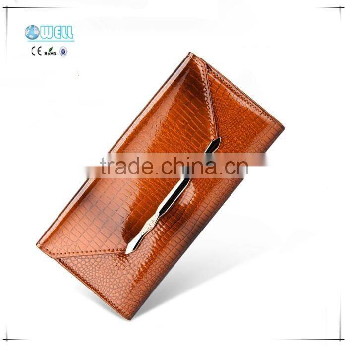 New arrival woman genuine leather wallet cowhide purse security ladies party clutches