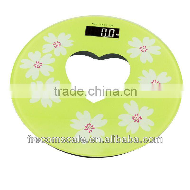 180kg Heart shape scale digital body balance round scale foot scale
