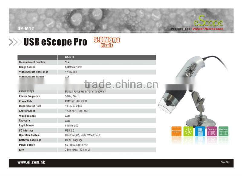 5 mega digital microscope with USB port eScope