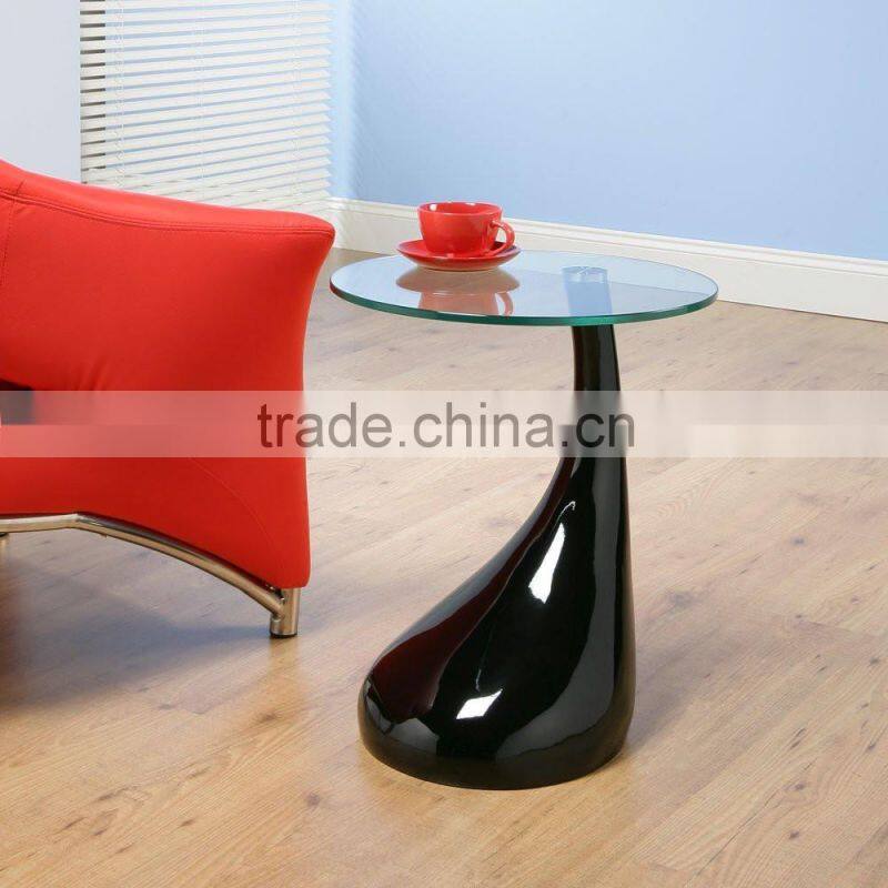 Cheap Glass top teardrop side coffee table