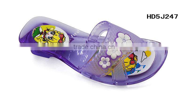 2015 Colorful Jelly Shoe Baby Slipper Girl High Heel Slipper