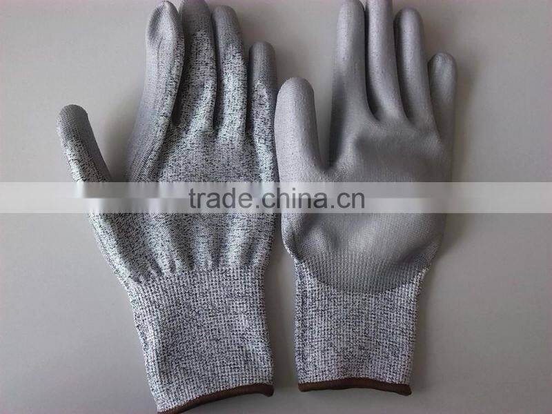 CE EN388 Cut level 5 cut resistance coated latex cut protecting working glove/cut resistant gloves