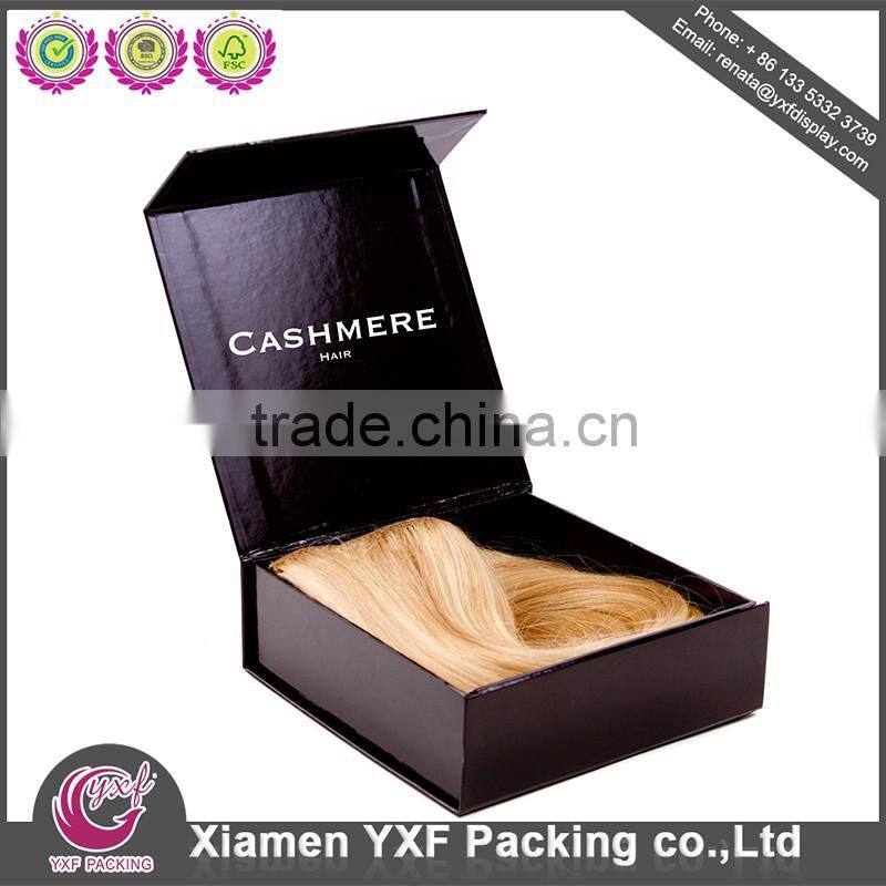 Gold shiny purple glossy finished hair extension packaging box