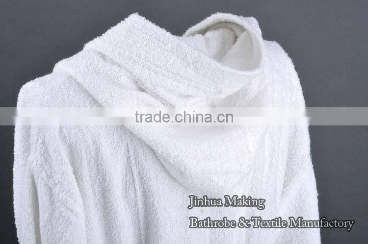 snow white hooded top class cheap wholesale cotton terry unisex designed bathrobe