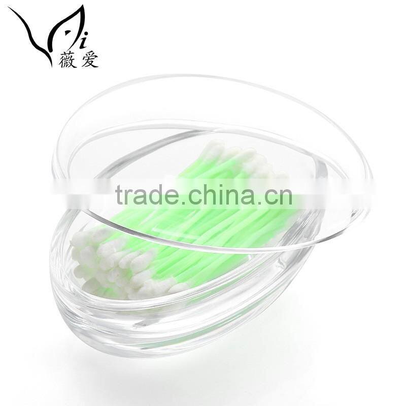 C127 Clear Acrylic Q-Tip Storage Holder Box Transparent Cotton Swabs Stick Cosmetic Makeup Organizer Case