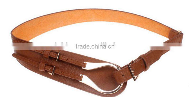 korea style fashion ladies and women lichee pattern super wide leather waist belt for dress and down coat