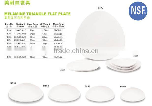 Hotter!! 14" Triangle Melamine flat plate A5 material B292