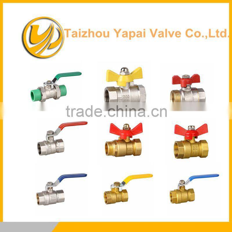 2" brass ball valve ,brass body ,iron ball ,stem and flat lever handle