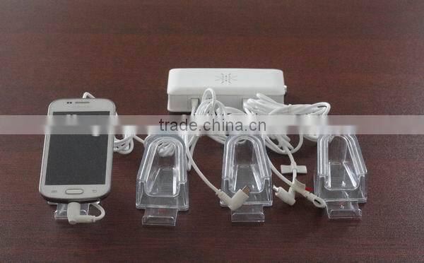 Mobile shop open sell mobile phone security systems holder with alarm in high quality