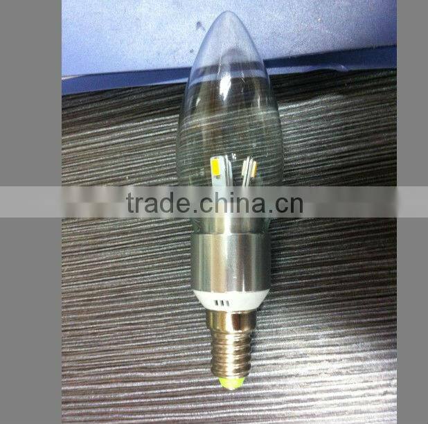E14/E27 6 SMD 5730 candle bulb silver/golden illumine lighting