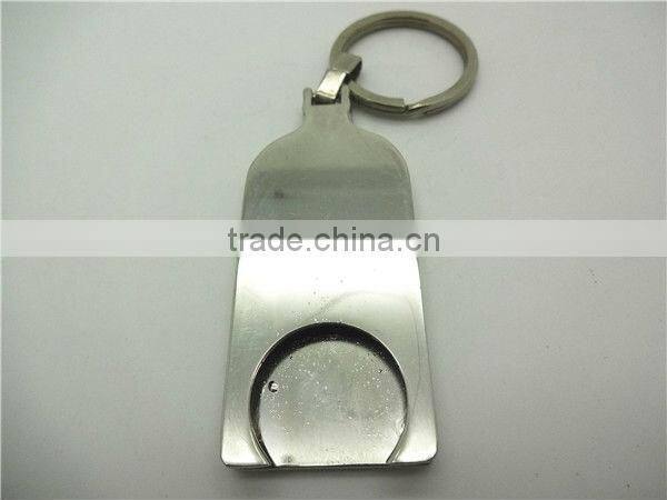 bottle shape unique custom metal coin holder keychain