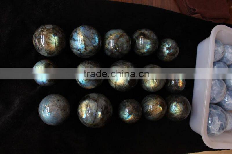 good glow natural polished small size labradorite gemstone balls