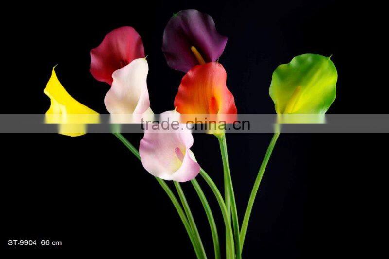 61 cm PVC Real Touch Tulip Spray with 3 Leaves Artificial Flower