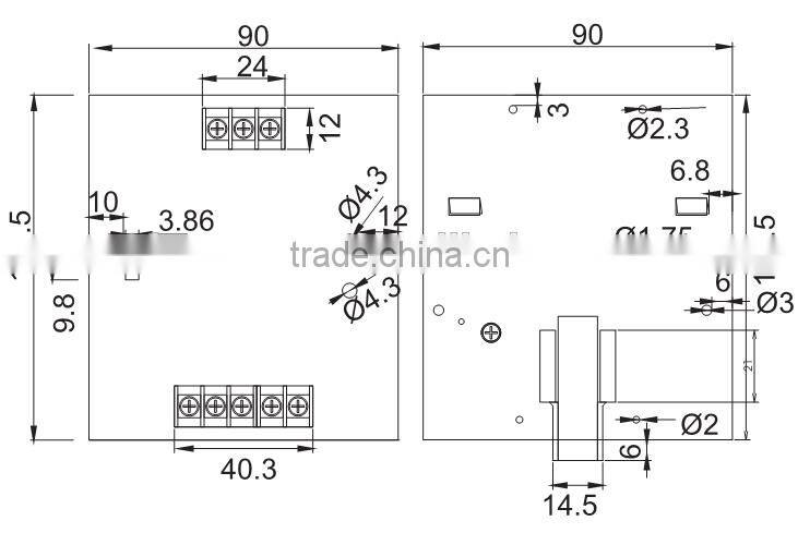 F&C FP500D-24MDA 500W 12/24/68Vdc optionally, Switch Power Supply, 110 Or 220 Input Voltage.