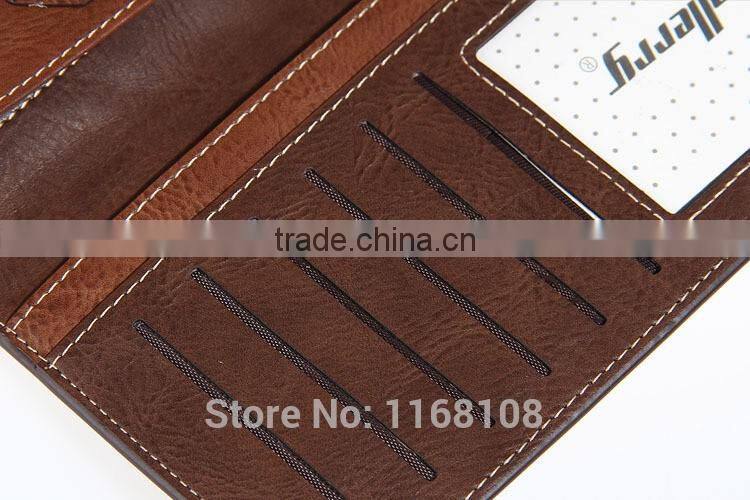 New Brand Leather Purse ID Credit Card Holder Bifold Zipper Long Mens Wallet
