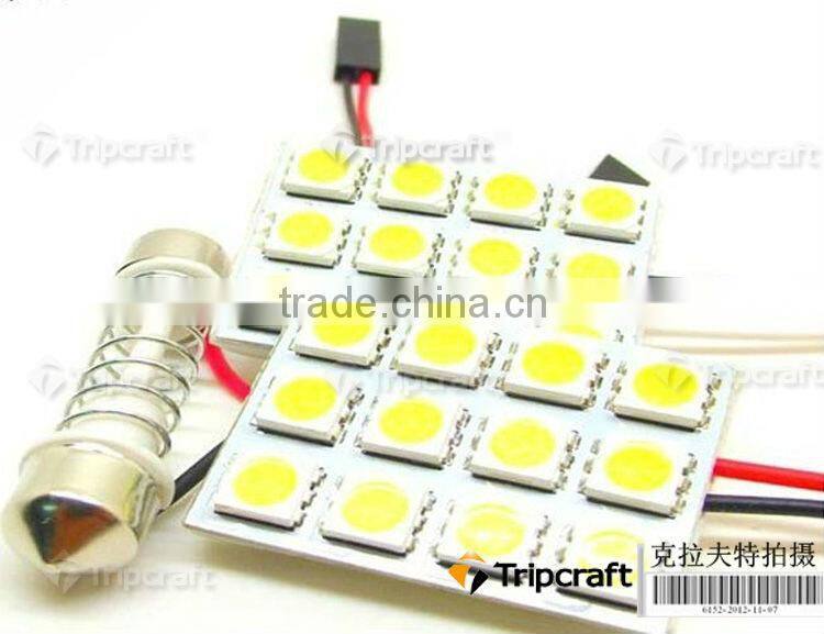 PCB 15SMD 5050 LED Auto Car Top Dome Light For Interior Reading Roof light with T10 BA9S S8.5 Festoon Bulb Adapter