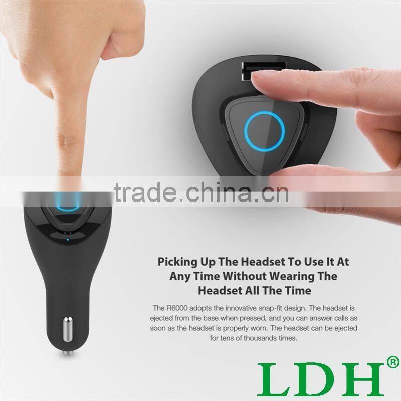 USB Car Charger with Bluetooth Headset Stereo Earphone Handsfree Wireless Car Bluetooth Headphone V4.1 Driving For All Phone