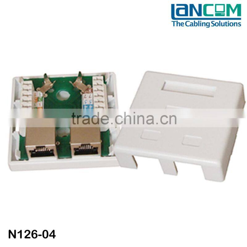 Lancom CE,RoHS,UL,cUL,VDE Certificate standard Cat6 STP Surface Mount box 2 port, krone type
