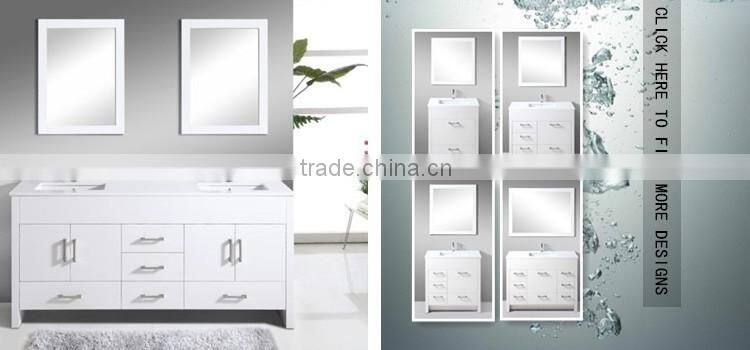 2016 White Painting Floor Standing Bathroom Cabinet With Side Cabinet