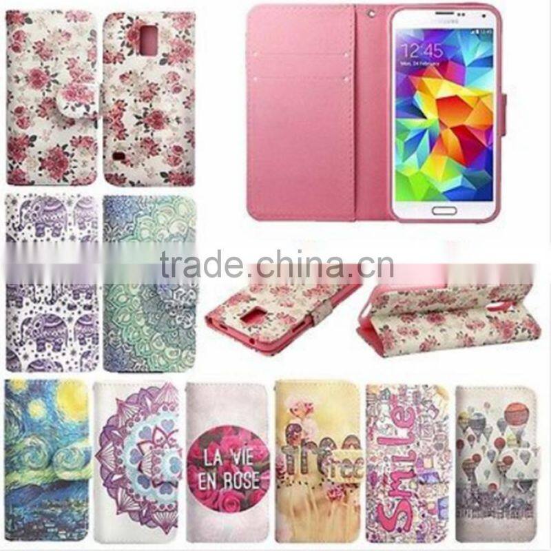 Card Slot For galaxy s7 Flip Stand Wallet Case Cover Floral Leather Printed