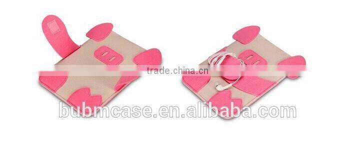 Red Color 7.9 inch Wool Felt Tablet Case Cute Cartoon Pig Bag Tablet Sleeve Tablet Pouch