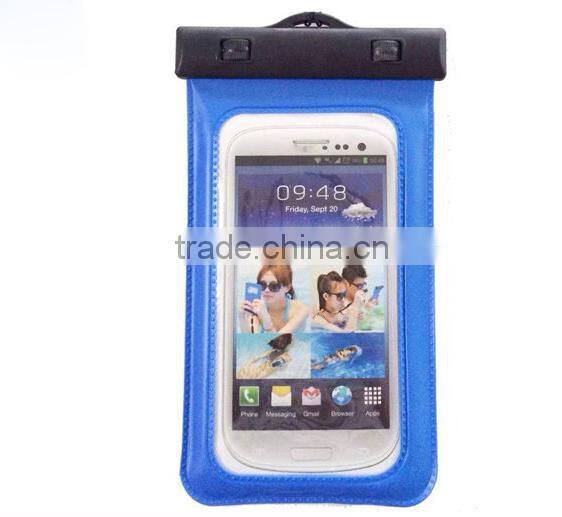 pvc phone waterproof case with string