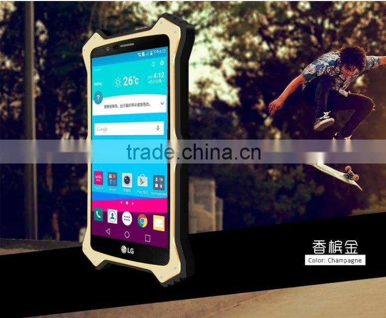 LOVE MEI Shockproof Aluminium Metal Cover for for LG G4 Case with Gorilla Glass Touchscreen