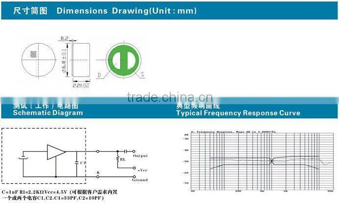 omnidirectional electret condenser microphone