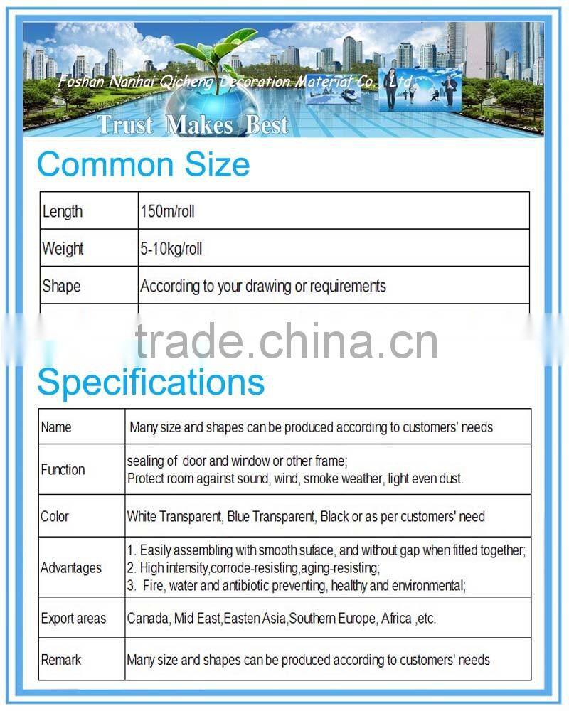 Slot type PVC sealing strip sound insulation strip