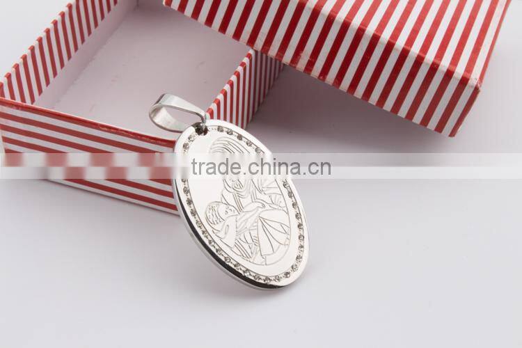 Fashion and lovely stianless steel Touch love druzy pendant