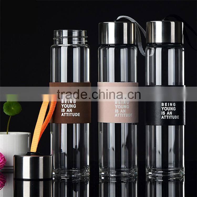 Durable Unique Empty Water Bottles High-grade Borosilicate Glass Water Bottle