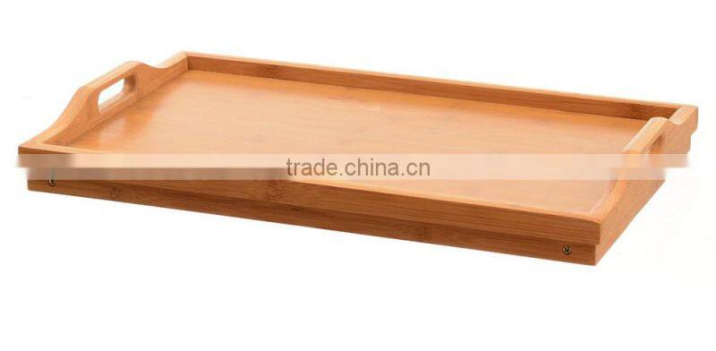 Bamboo Bed Tray Folding Breakfast TV Laptop Tray Table Hospital Serving Tray w' Handles Foldable Legs