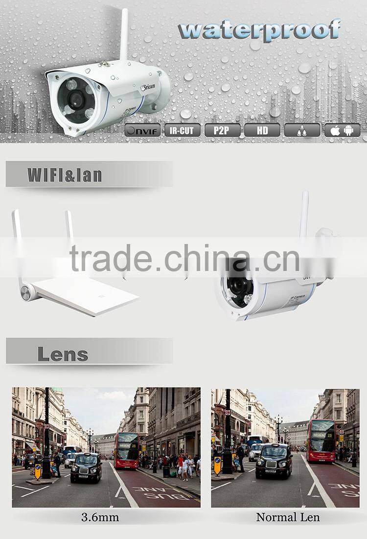 HD 720p IR-cut outdoor wifi hikvision ip camera waterproof