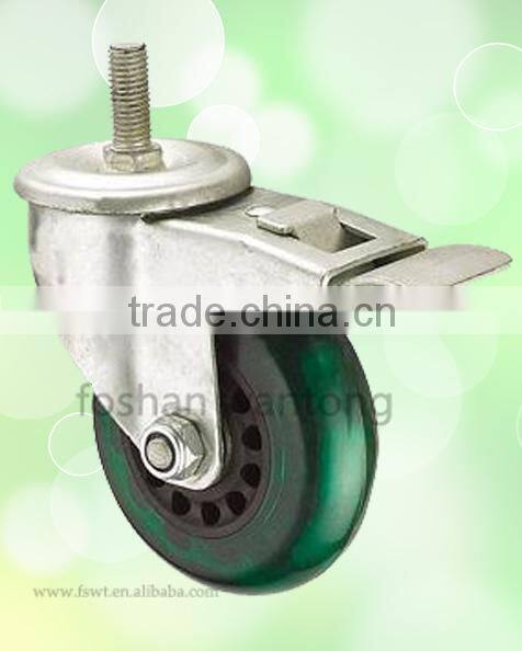 4 Inch Green PVC Wheel Top Plate Small Caster For Furniture