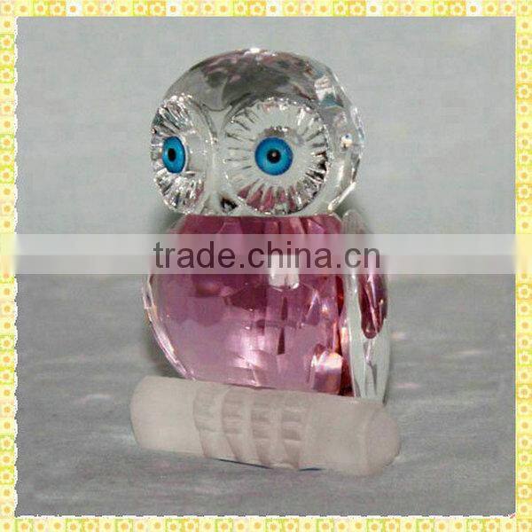 Elegant Engraving Colors Crystal Owl For Holiday Cooperation Gifts