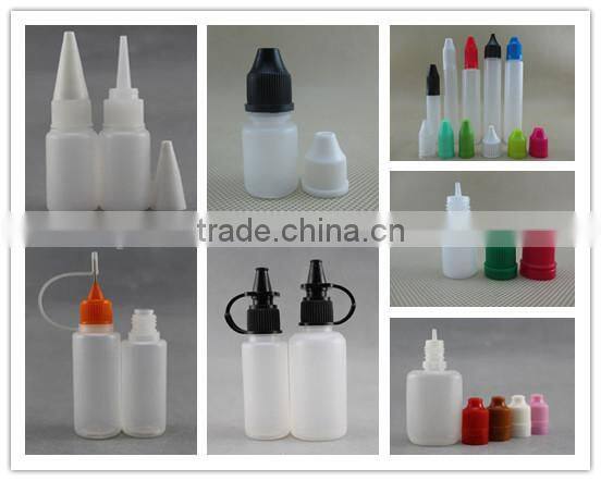 trade assurance supplier 10 ml PE e-liquid dropper bottle for electric cigarette