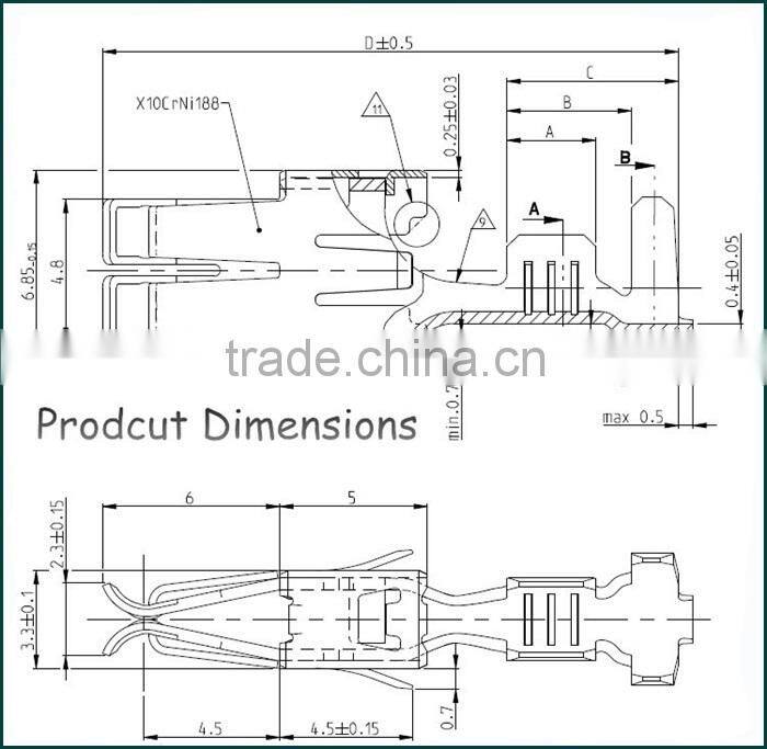 927839-1 Brass electrical auto harness terminal