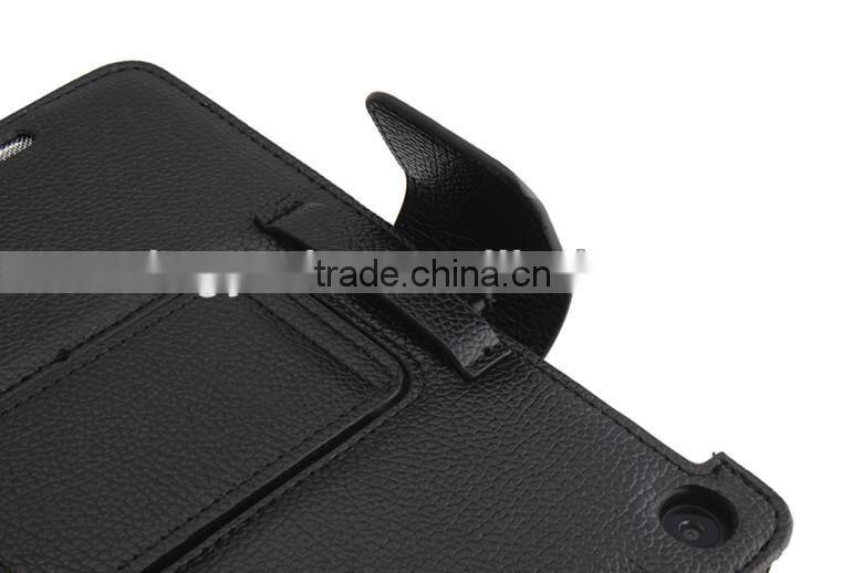 Detachable wireless bluetooth keyboard leather case for Google Nexus 7 With Black