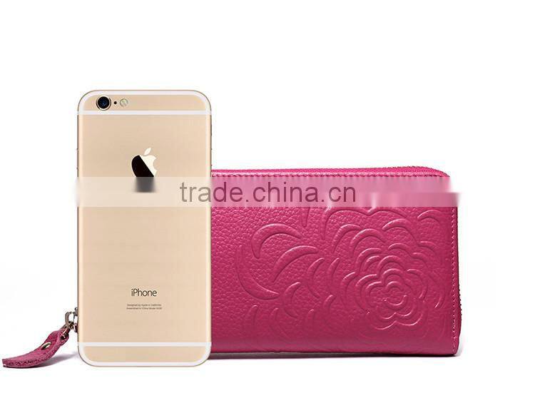 designer leather clutch wallets long purse zipper for women