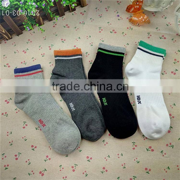 Solid color just top colored mens sport ankle socks,China socks supplier-Assorted 6