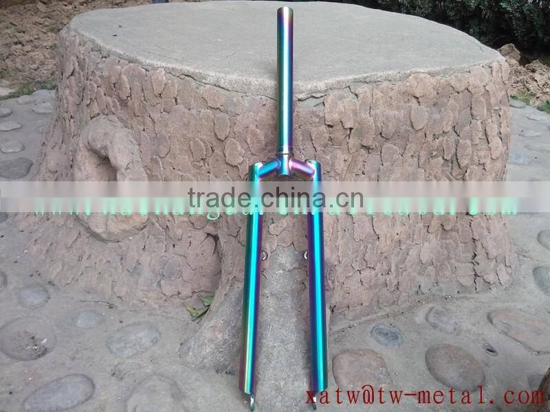 titanium MTB fork with rainbow colour rainbow colour MTB fork